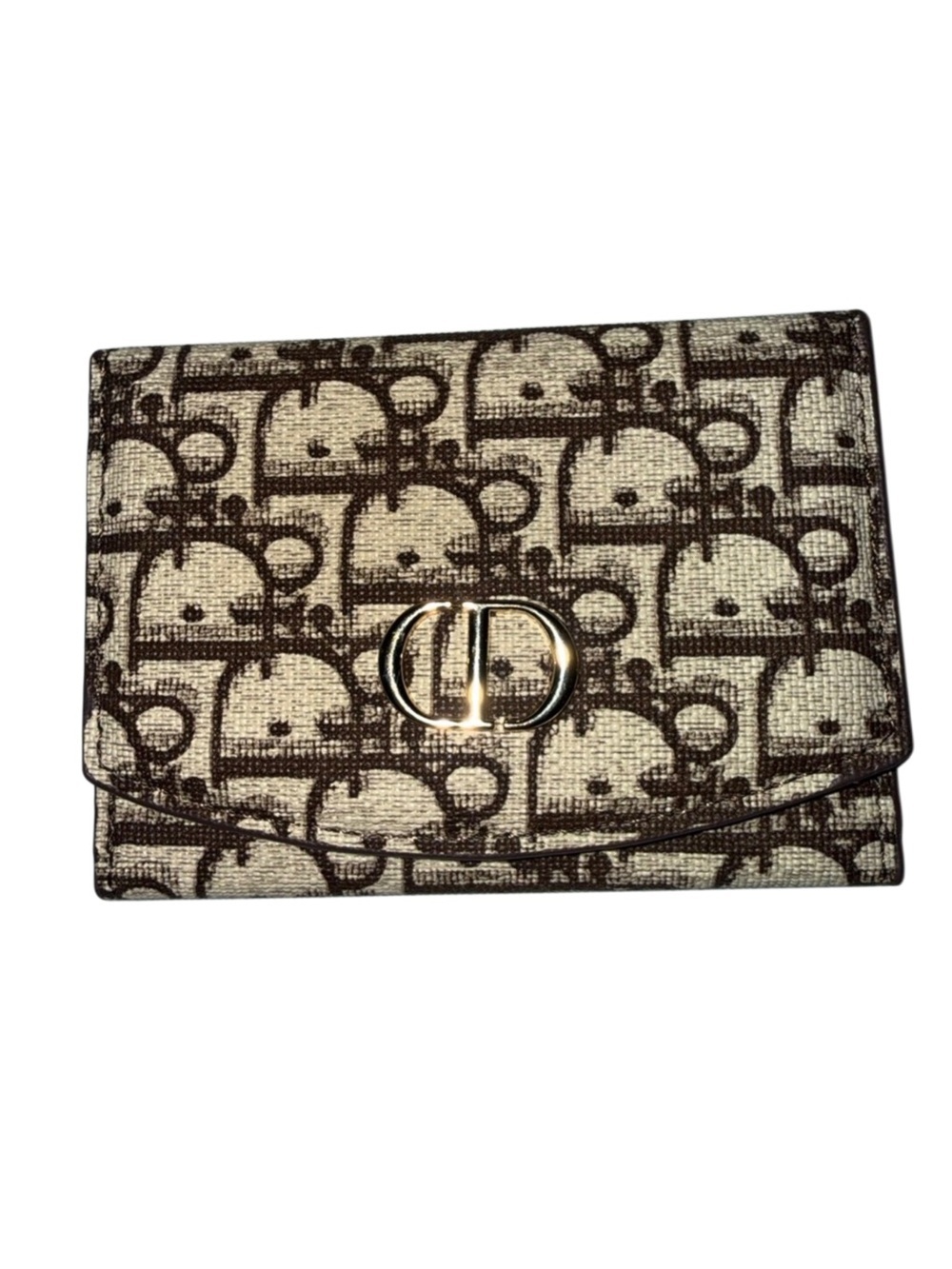 Fashion Monogram Wallet Neutral Brown Beige Card Holder Organizer